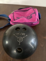 Vintage Ebonite ANT Bowling Ball With Retro Brunswick Bowling Bag
