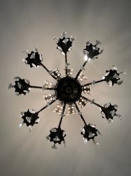 Vintage French Empire Style Crystal Prism 8-Light Chandelier