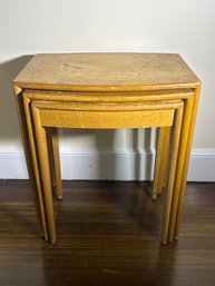 Vintage Heywood-Wakefield Champagne Finish Nesting Tables  Set Of Three