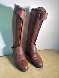 Soubirac France Brown Leather Polo & Equestrian Riding Boots W/ Boot Trees - US 7.5 Men