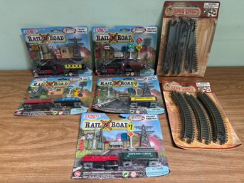 Vintage NOS Die-Cast Railroad Toy Accessory Lot  Trains, Track & Crossing Sets