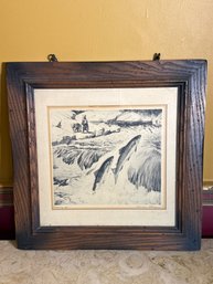 Original Churchill Ettinger Signed Etching 'Moving Up' – Framed Sporting Wildlife