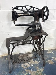 Antique Singer 29-4 Cobbler Leather Sewing Machine With Original Cast Iron Treadle Stand & Manual