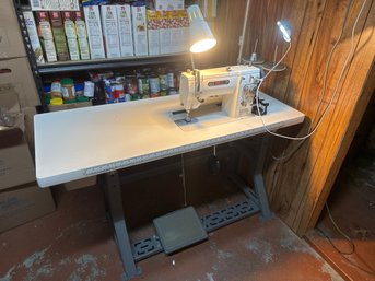 Tacsew T20U73-1 Industrial Zig-Zag & Straight Stitch Sewing Machine With Table, Clutch Motor & Lights