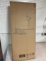 Factory Sealed Hudson & Canal / Descartes FL0022 Blackened Bronze Pulley Floor Lamp – 70' Industrial Style