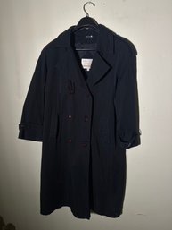New York Harbor From America Double-Breasted Trench Coat – Size 14 – Made In Romania