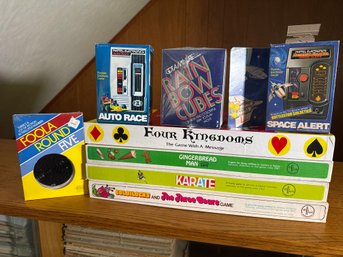 Vintage & Retro Game Collection – Factory Sealed Foola Round Five & Rainbow Cubies, Mattel Auto Race & More