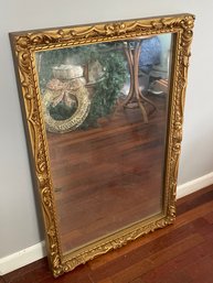 Decorative Gold Toned Mirror - Plastic Frame
