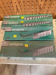 Hitachi 3/8' Square Drive SAE Deep Length Impact Hex Driver Sets - 4 Total