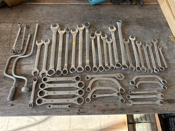 Large Assorted Lot Of Combination Wrenches And Ratcheting Spanners