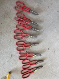 Tinman Style Tin Snips Sheet Metal Shear Scissors - 8 Total