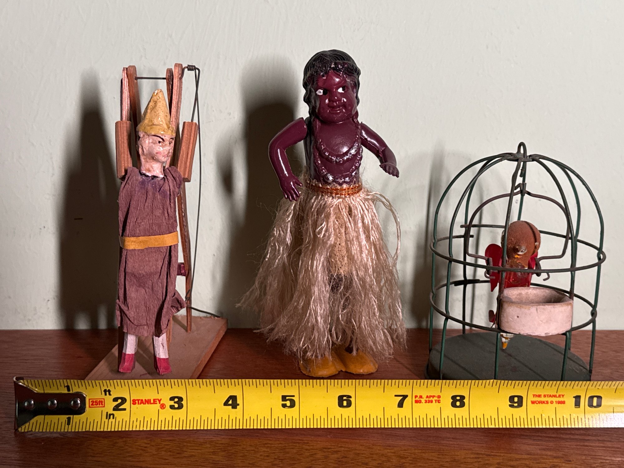 Lot Of Vintage And Antique Toys Hula Girl Wiggler, Folk Art Acrobat ...