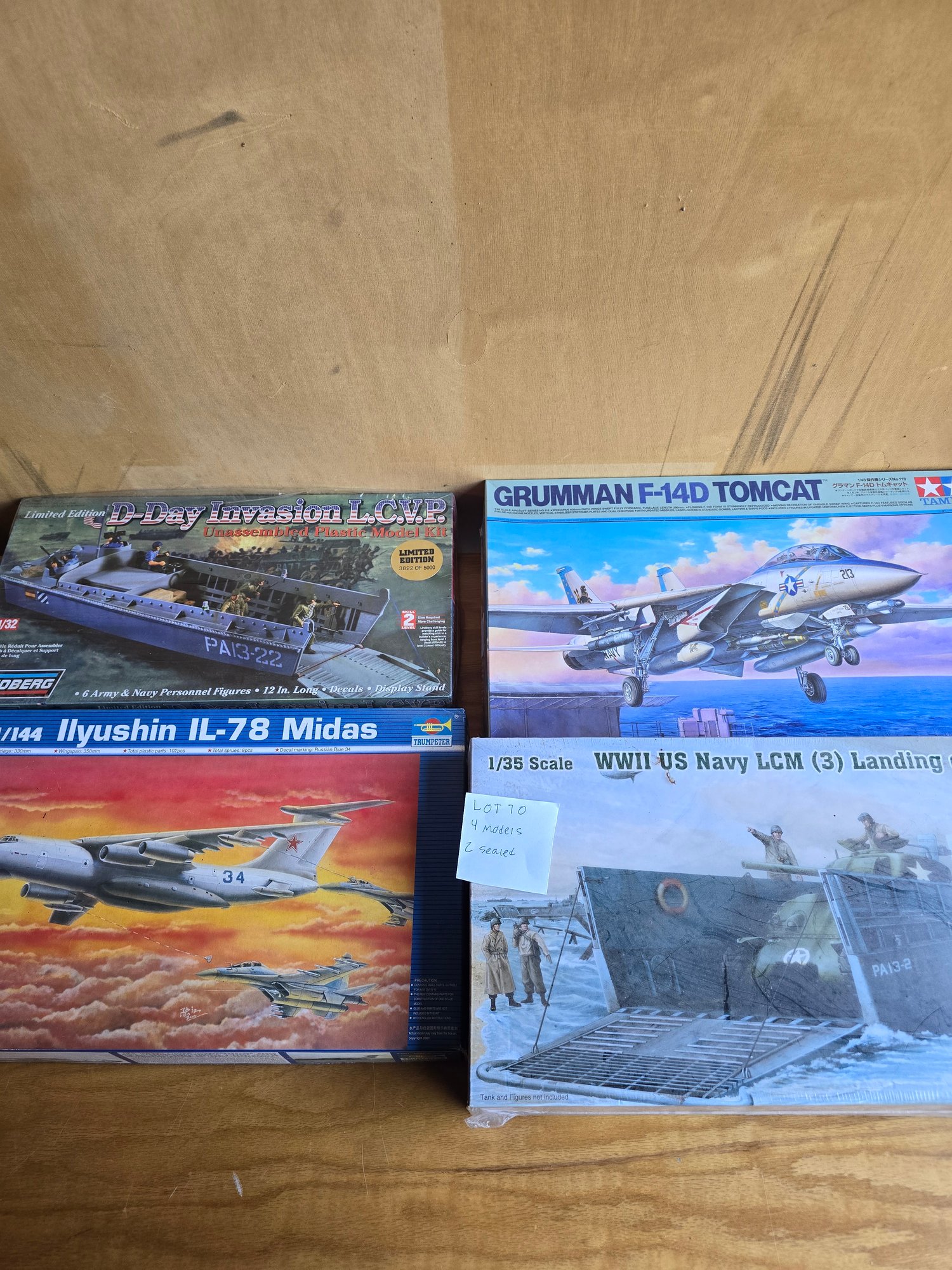 Unit 4 Model Kit Lot Of 4 Model Kits - Includes 2 Sealed - Tamiya Grumman F-14D Tomcat ...