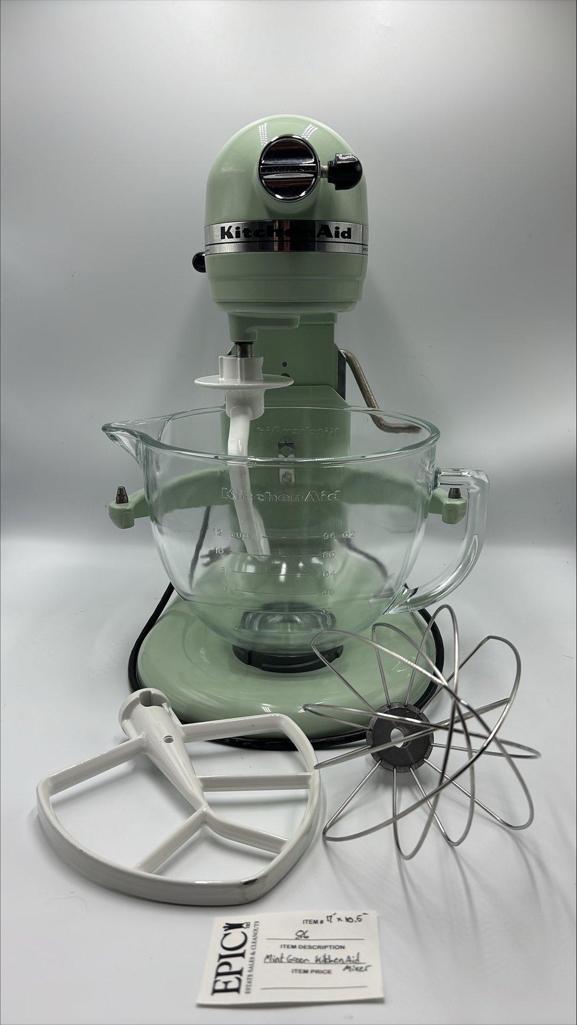 Item 86 Mint Green KitchenAid Mixer Deluxe Edition 17"x10.5" 5956