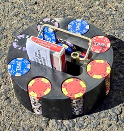 Vintage Poker Chips And Caddy