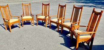 Six Beautiful Mission Style Dining Chairs