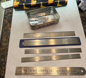 9 Vintage Rulers, Measurment Devices