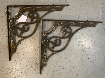 Vintage Iron  Metal Shelf Holders