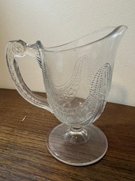 Antique EAPG Garfield Drape Footed Creamer Adams & Co C. 1881 Memorial Glass