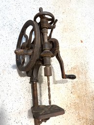 Antique Hand Cranked Drill Press