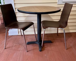 Small Cafe Table & 2 Bentwood Chairs