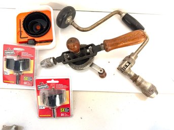 Bit Brace, Hand Drill And # Hole Saws