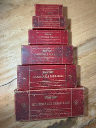 Set Of 6 Antique Starrett Adjustable Parallels