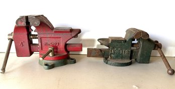 Littlesstown No 112 Vise And Unbranded No 5177 Vintage Bench Vises