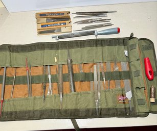 Large Collection Of  Precision Files And Carry Bag,