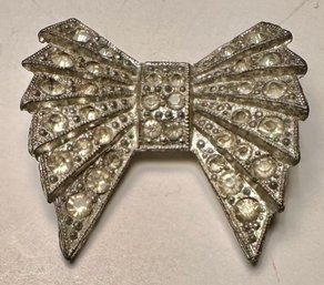 Vintage Bow Rhinestone Pin
