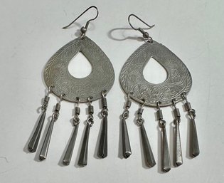 Metal Teardrop Fishhook Earrings