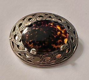 Amber Oval Brooch