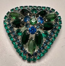 Vintage Pyramid Shaped Rhinestone Brooch