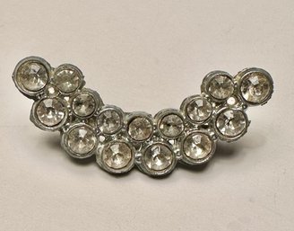 Crescent Shaped Rhinestone Pin