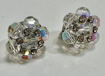 Vogue  Signed Cluster Clip-on Earrings