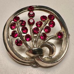 Red Rhinestone Vintage Brooch