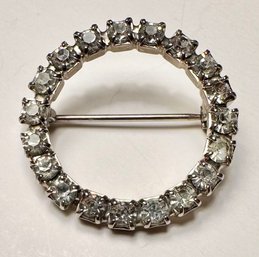 Open Circle Pin Set Of Clear Rhinestones