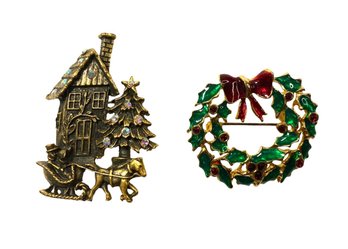 Set Of 2 Christmas Pins
