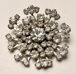 Large Rhinestone Cluster Brooch