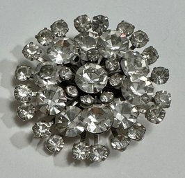 Round Rhinestone Brooch