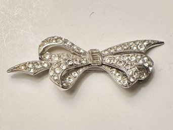 Vintage Bow Rhinestone Pin