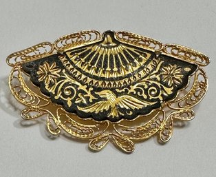 Vintage Etched Fan Pin