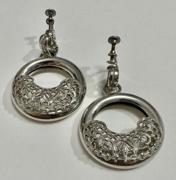 Vintage Screw Back-drop Circle Earrings