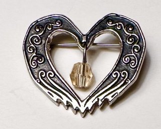 Heart Pin Stamped HMK COS  1.25