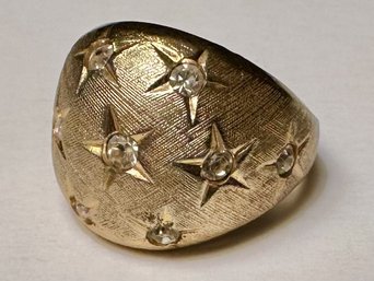 Mens Dome Ring With Rhinestones