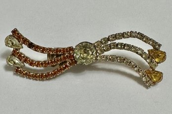 Swirl Dress Clip -multicolored Rhinestones