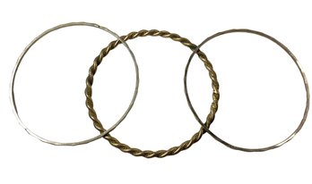 Set Of 3 Twisted Bangle Bracelets