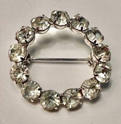 Round Rhinestone Pin