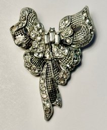 Victorian Rhinestone Bow Brooch