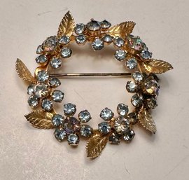 Wreath Rhinestone  Brooch